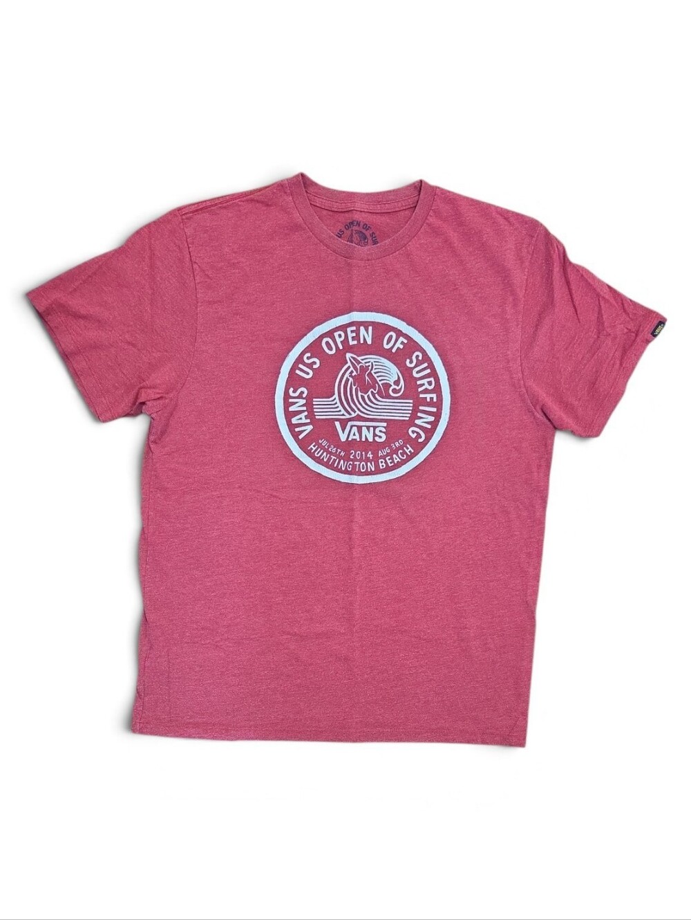 Vans Men's US Open Of Surfing Huntington Beach 2014 Red Surf Short Sleeve Tee